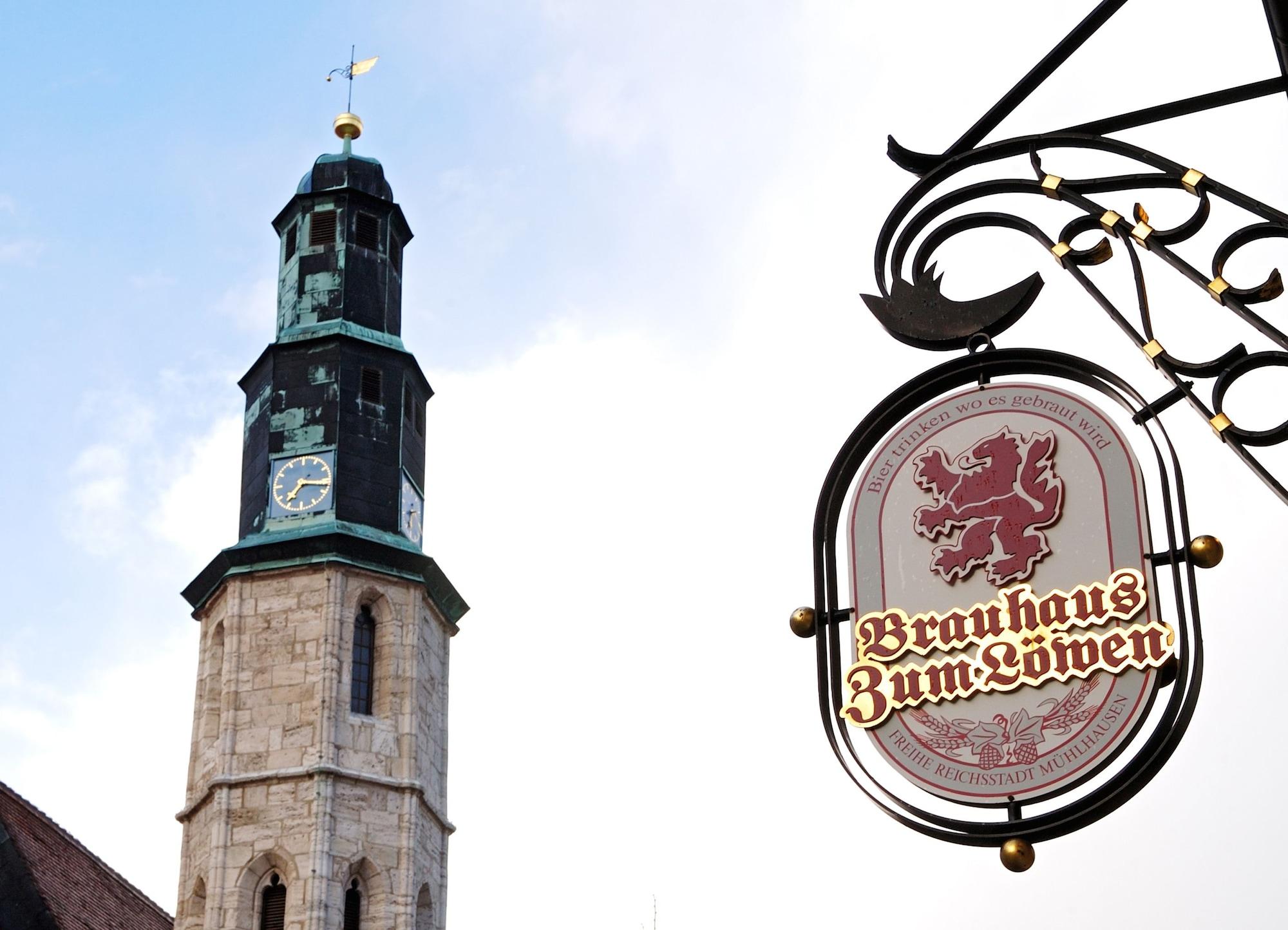 Brauhaus Zum Loewen Hotel Muhlhausen Bagian luar foto